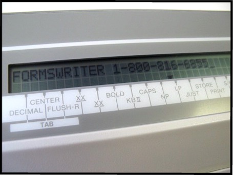 Formswriter typewriter display
